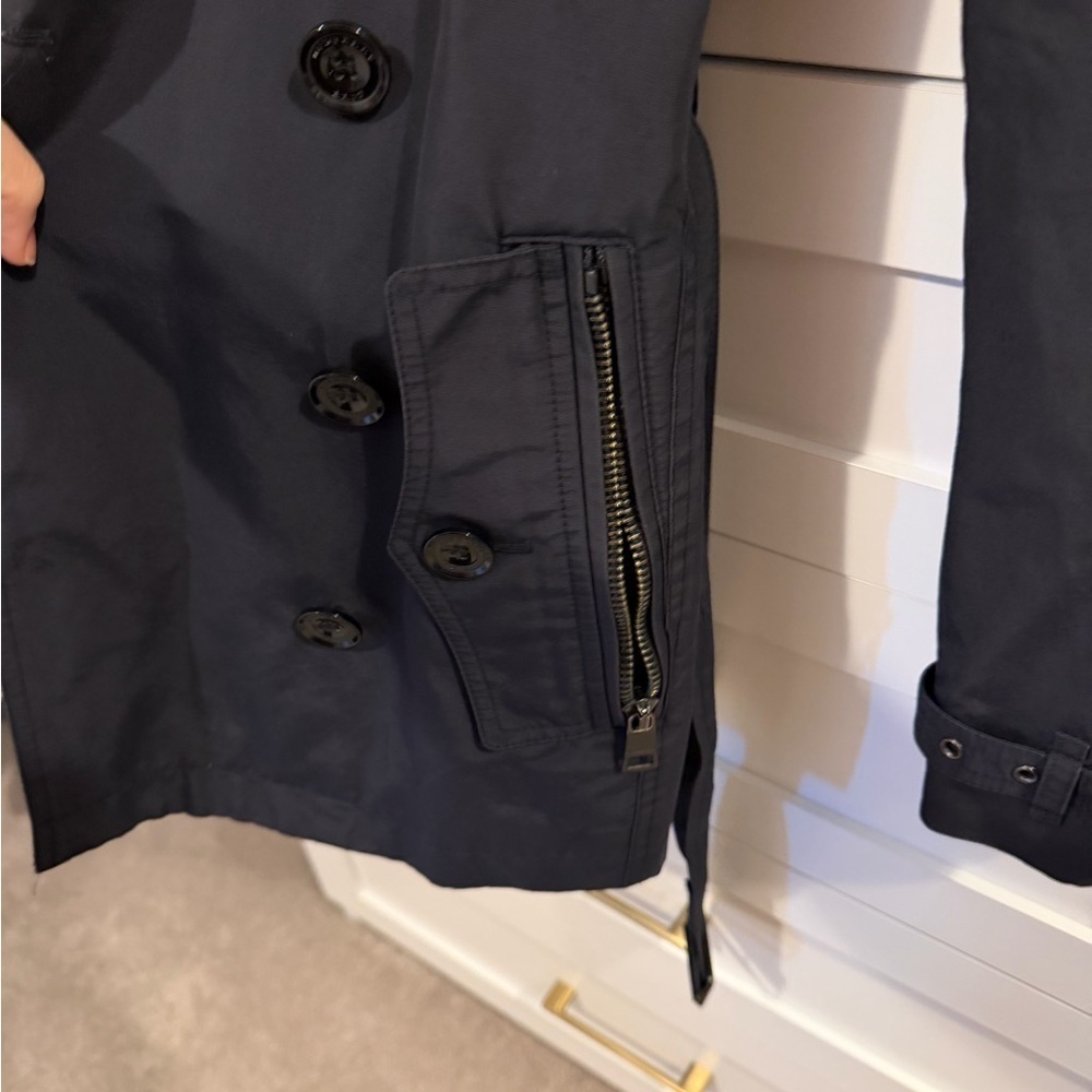 Burberry Brit Women’s Dark Navy Short Trench Coat - Picture 6 of 8